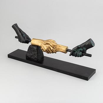 Carl Fredrik Reuterswärd, sculpture, bronze, signed and numbered 36/69. Foundry mark Fonderia M Italy.