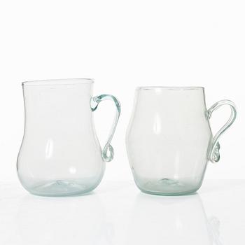 A set of two Swedish glass tankards, early 19th century.