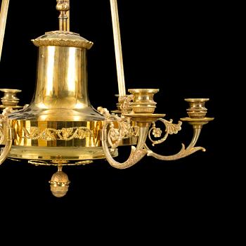 A gilded empire ceiling light France first half of the 19th century.