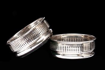 COASTER, ett par, pläter, Sheffield, England. 1900-tal.