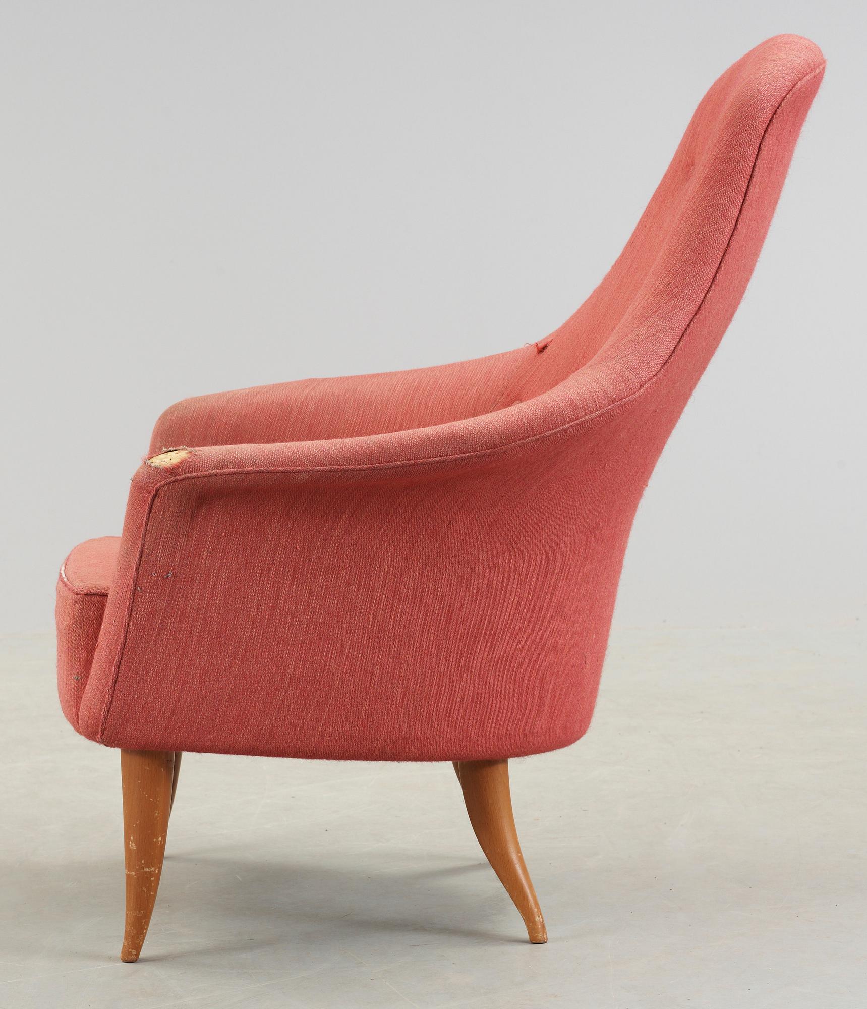 FÅTÖLJ, Kerstin Hörlin-Holmquist, "Stora Adam", Triva-serien, Nordiska Kompaniets verkstäder i Nyköping. 1950/60-tal.