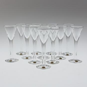 SNAPSGLAS, 12 st, "Antik", Reijmyre Glasbruk.