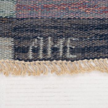 Anne Marie Elvis, a carpet, flat weave and tapestry weave, ca 248.5 x 195 cm, signed AME KH.