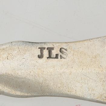 14 pieces of older silver spoons and forks, Sweden, 18th & 19th century.