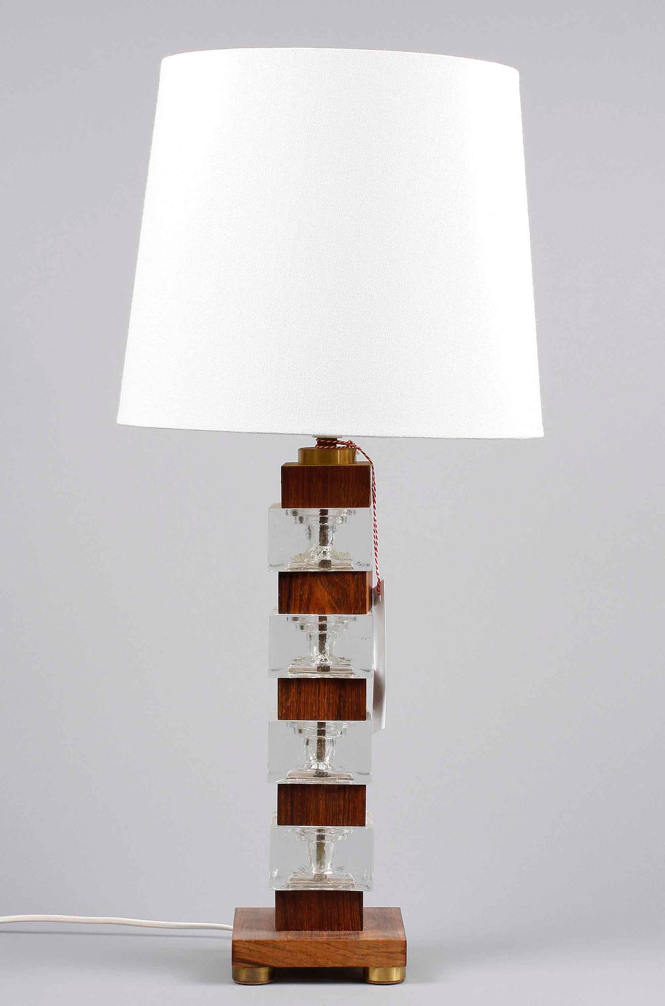 BORDSLAMPA, 1960/70-tal. Gezäta.