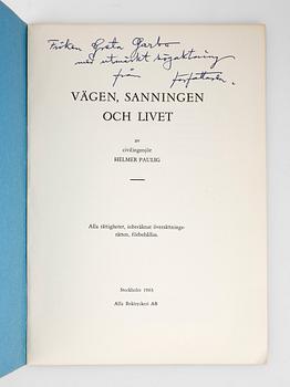 HÄFTEN, 2 st, från Greta Garbos estate, "Vägen, Sanningen och Livet".