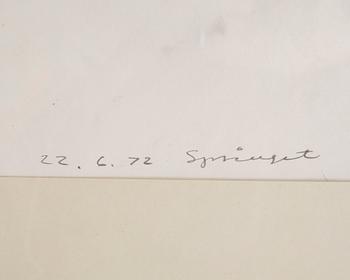 OLLE ÄNGKVIST, teckning, signerad. Daterad 22.6.72.