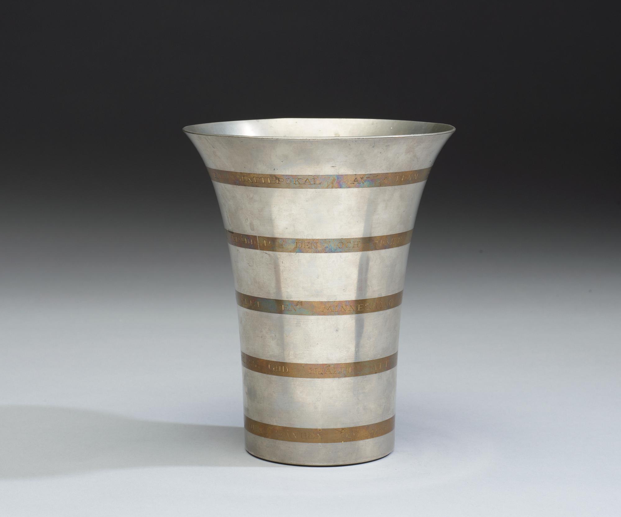 An Estrid Ericson pewter vase by Svenskt Tenn, Stockholm 1950.