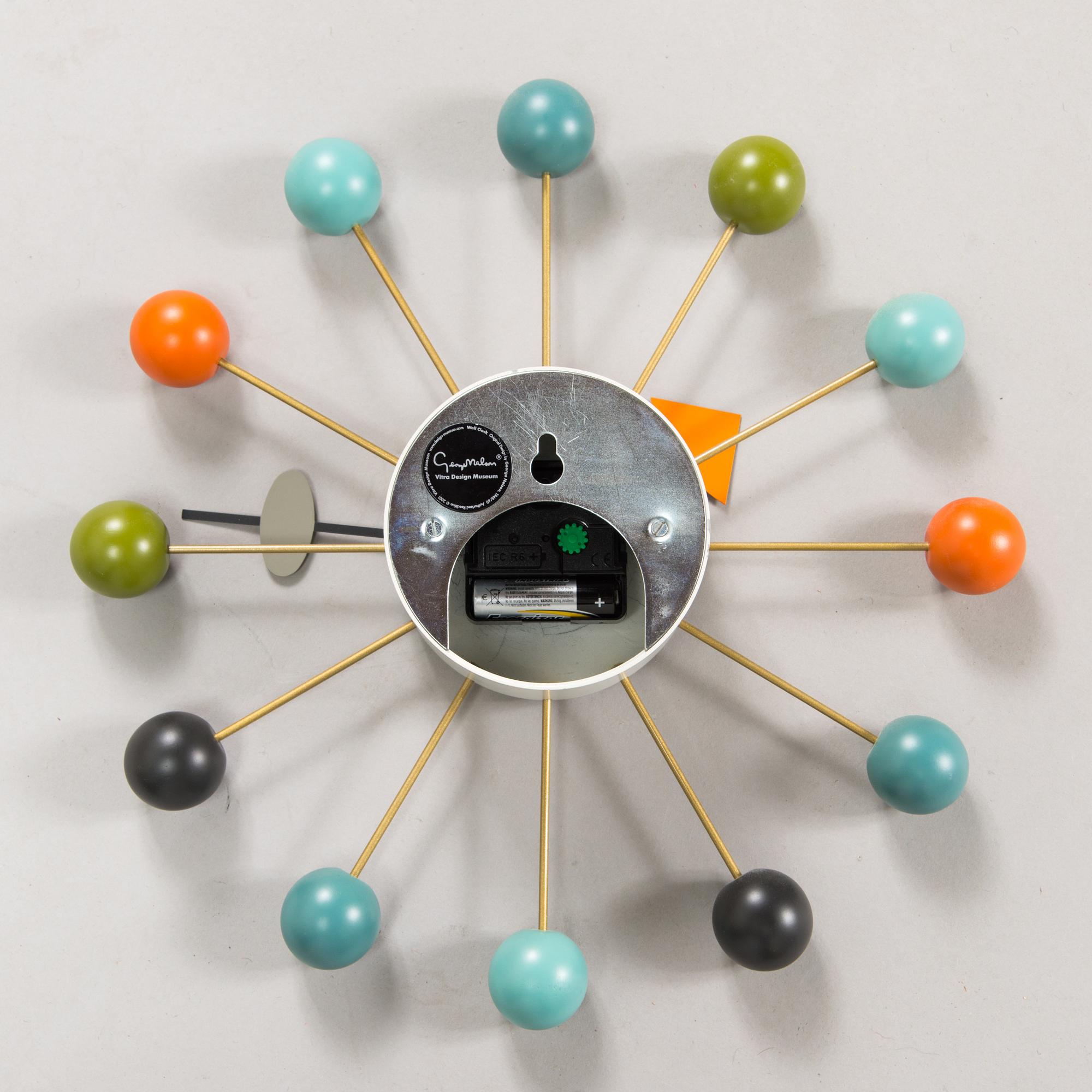 George Nelson, väggklocka, "Ball Clock", Vitra Design Museum, 2000-tal.