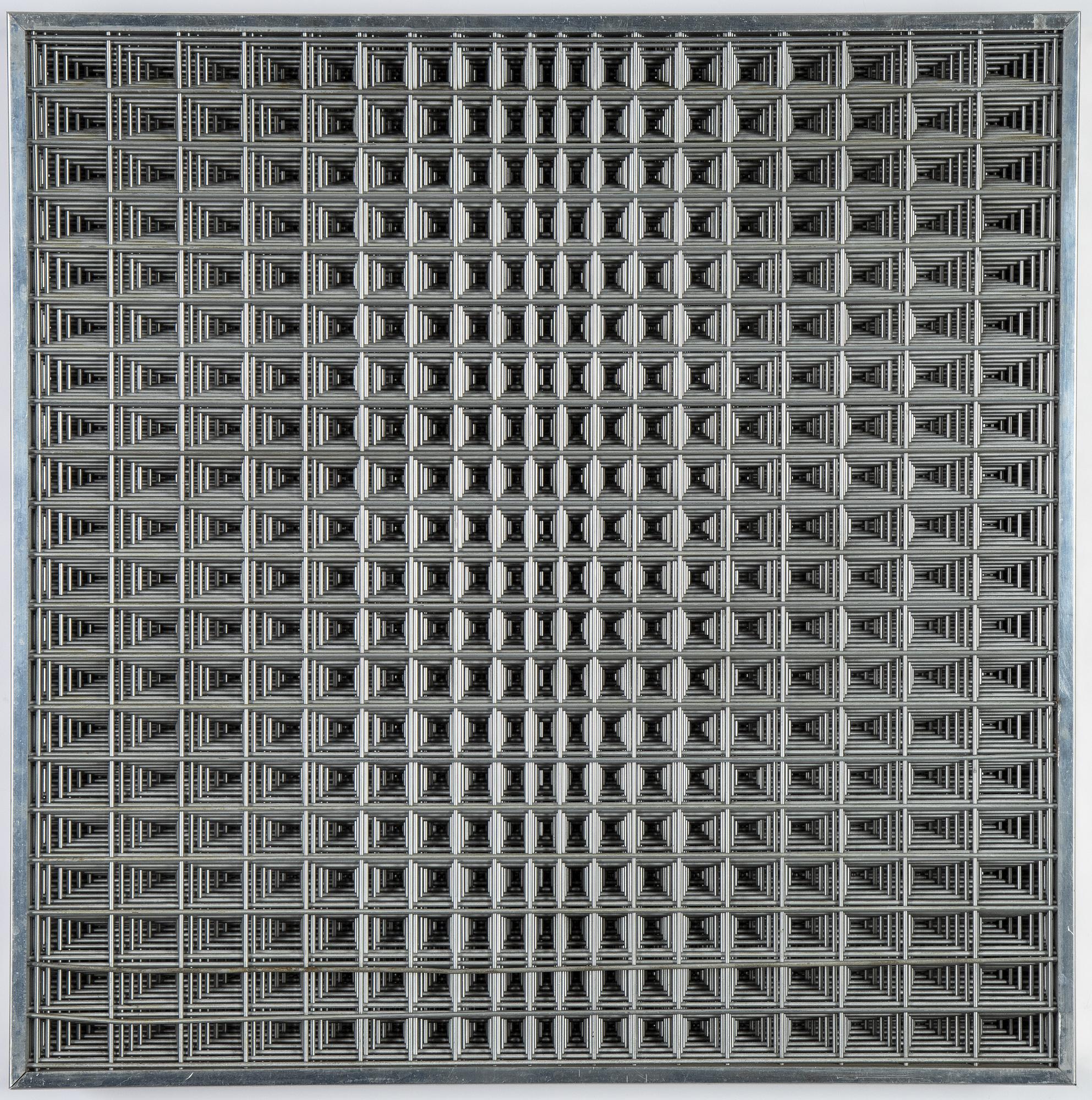 Bertil Herlow Svensson, wall sculpture, aluminum, verso dated -66.