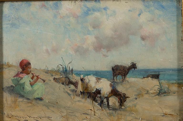 EDWARD AUBREY HUNT, THE GOATHERD.