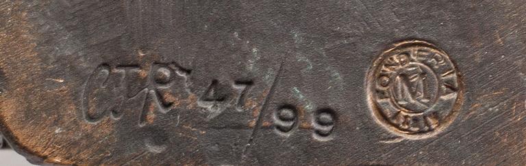 An signed and numbered bronze sculpture '23' by Carl Fredrik Reuterswärd.