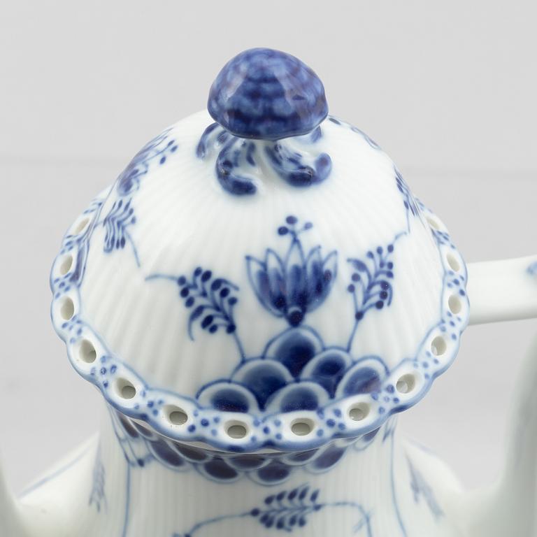 A 30-piece porcelain "Blue fluted", half and full lace coffee service, Royal Copenhagen, Denmark.