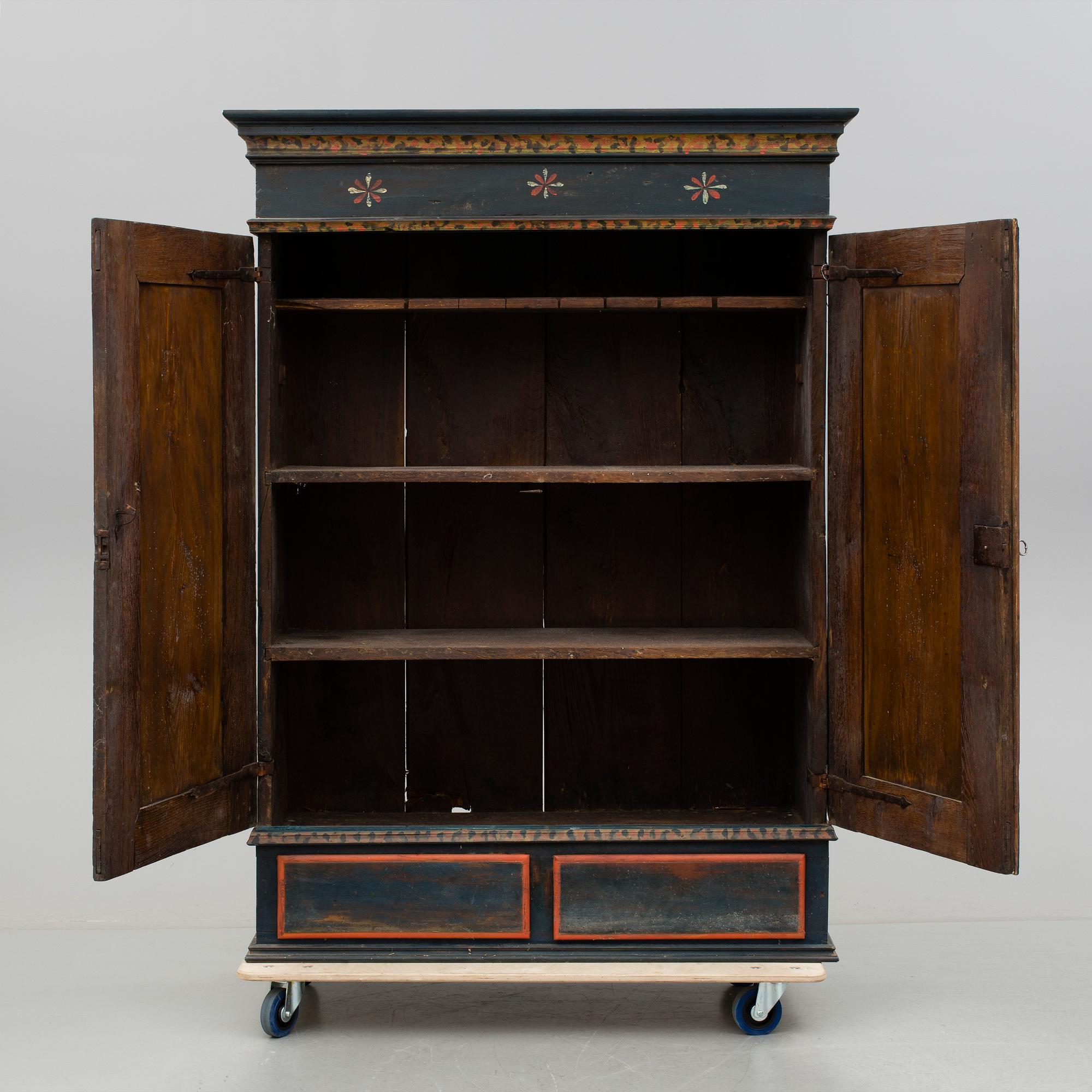 SKÅP, allmoge, sannolikt Skåne, 1800-talets första hälft. Daterat 1840.