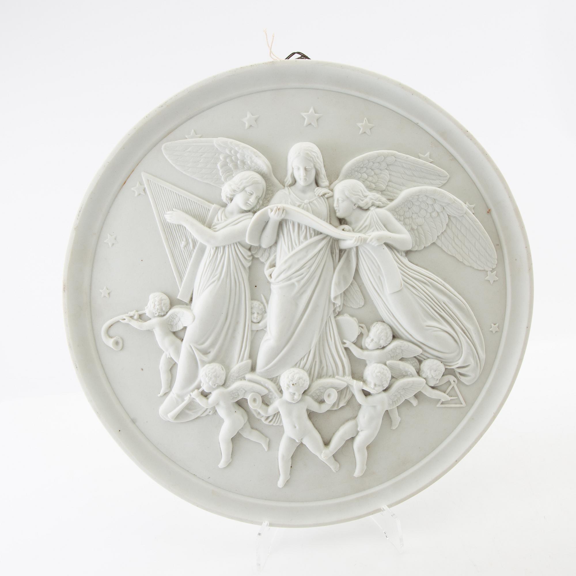 Väggreliefer 2 st Bing & Grøndahl och Torvaldsen museum Danmark 1900-talets början.