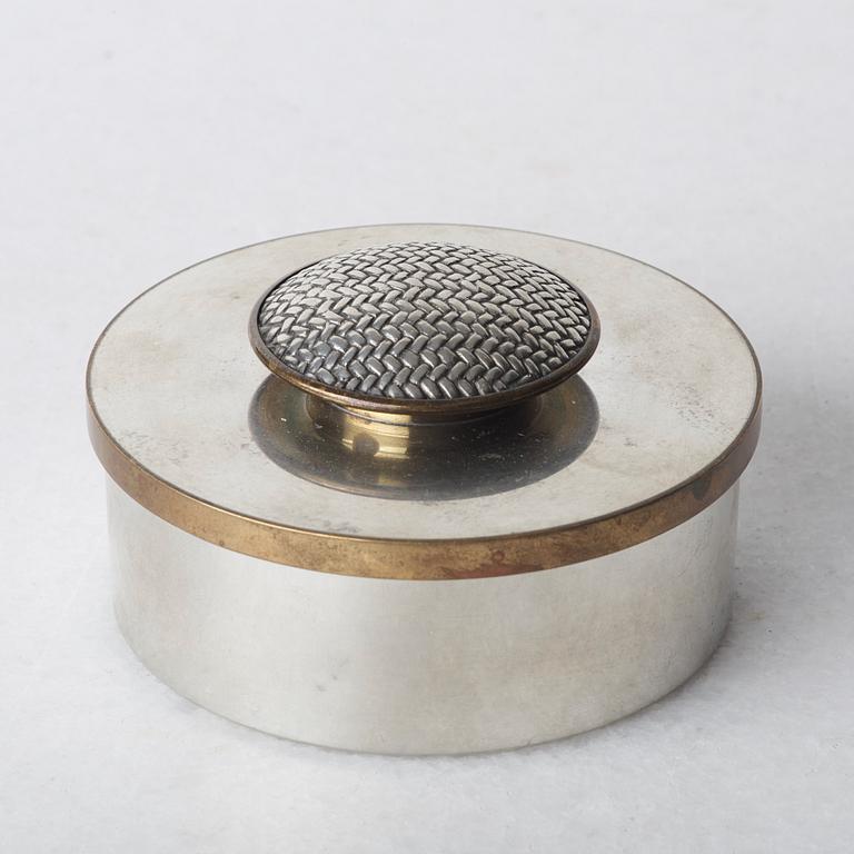 Estrid Ericson, a pewter and brass box with cover, Svenskt Tenn, Stockholm 1951.