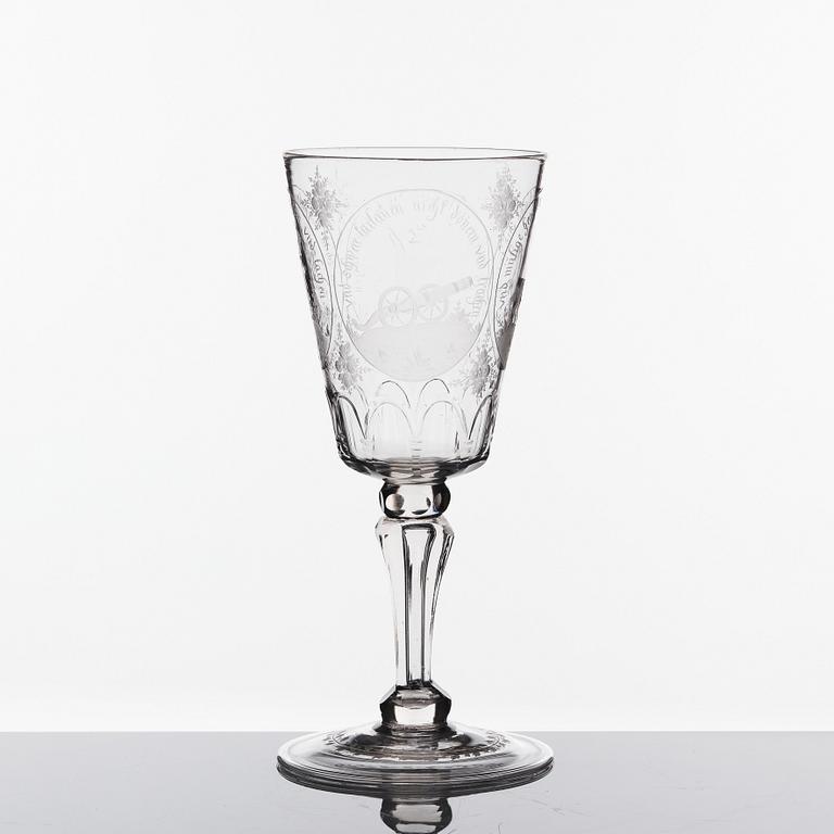 Pokal, glas. Tyskland, 1700-tal.