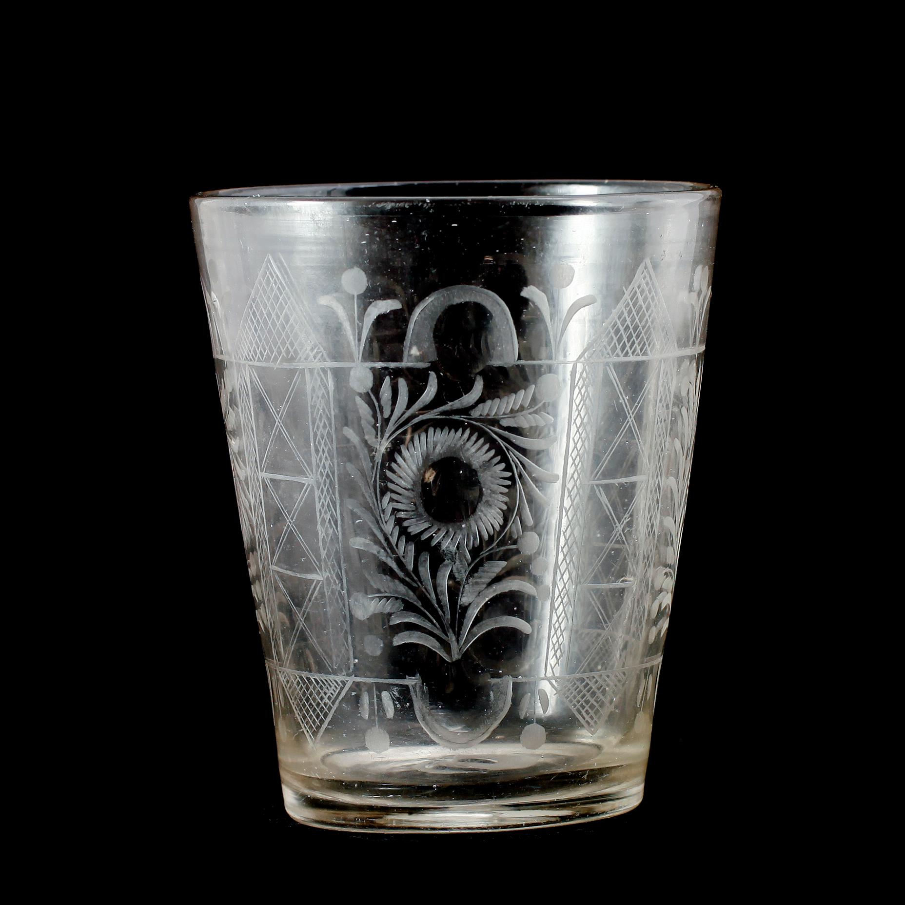 BÄGARE, glas, Tyskland, 1700-/1800-tal.