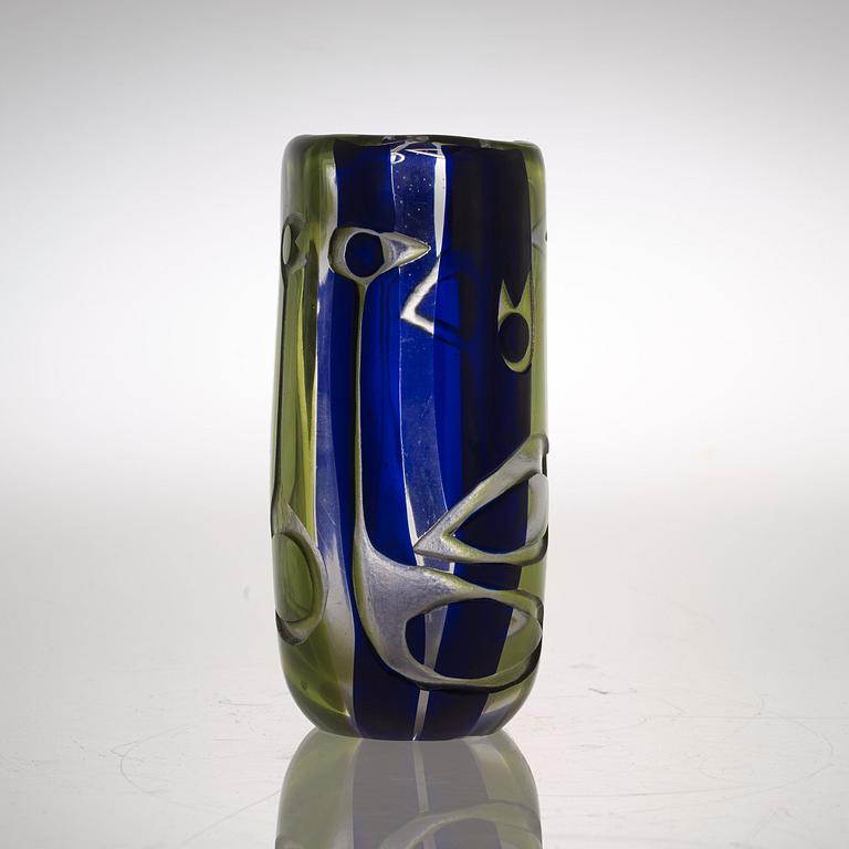 A Vicke Lindstrand blasted glass vase, Kosta 1950's-60's.