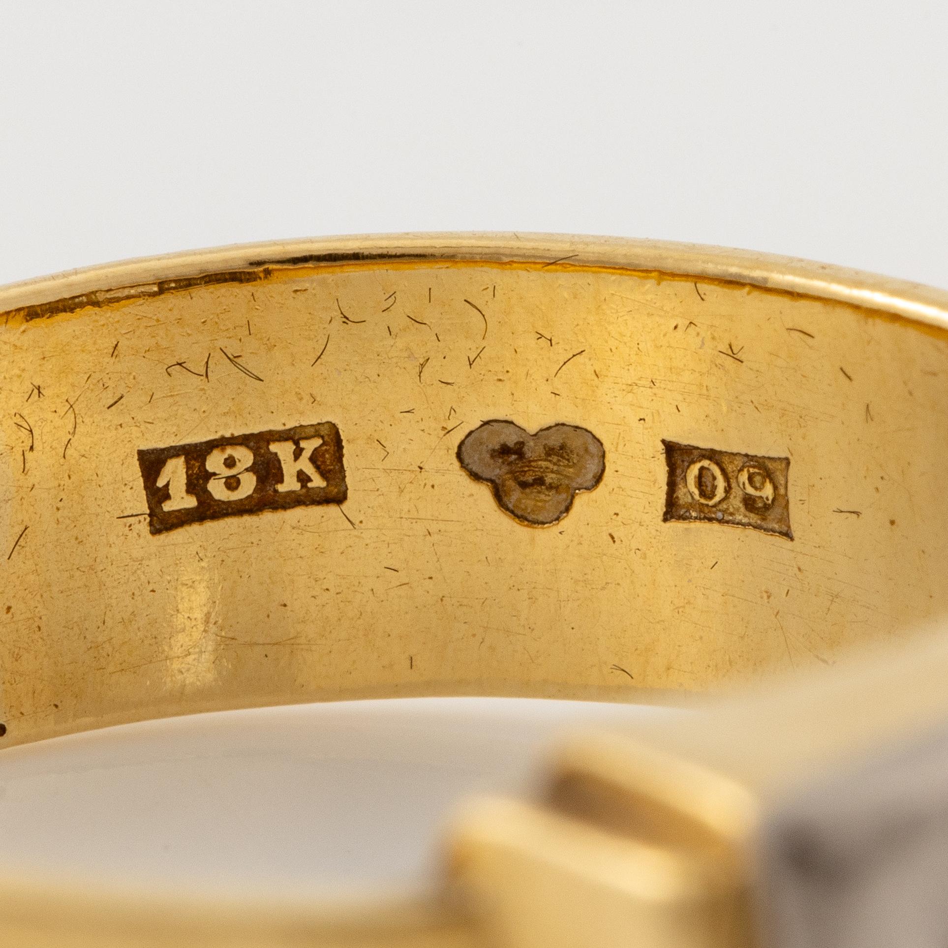 Wiwen Nilsson, Wiwen Nilsson, a ring, 18K gold with a round brilliant-cut diamond, Lund 1964.