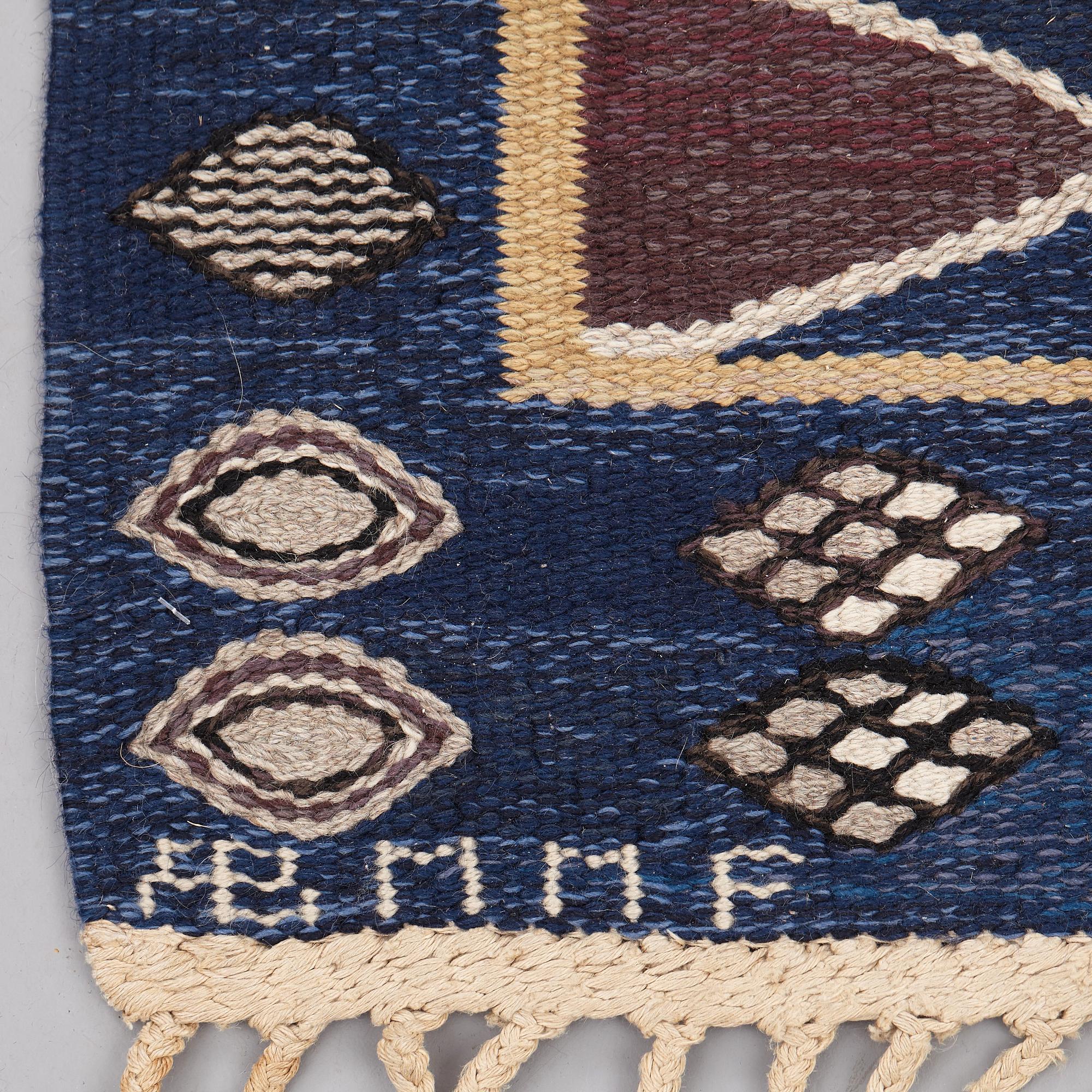 Barbro Nilsson, A CARPET, "Snäckorna", flat weave, ca 278 x 191,5-194 cm, signed AB MMF BN.