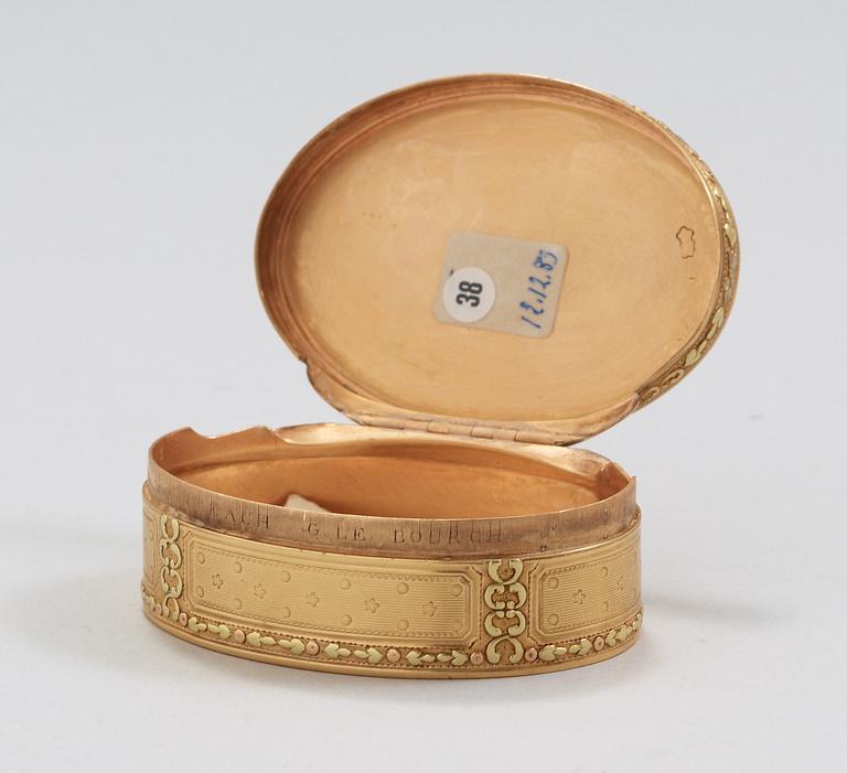 A French 18th century gold snuff-box, Paris 1784-1788.