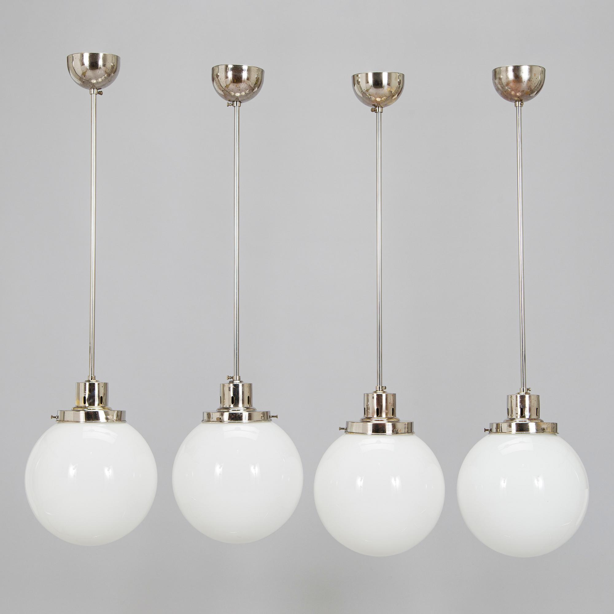 Paavo Tynell, Four 1930s pendant lights modell 1601 for Taito.