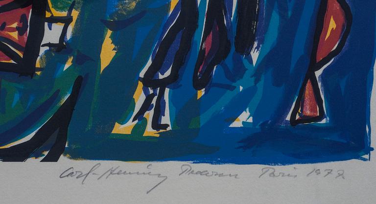 CARL-HENNING PEDERSEN, färglitografi, signerad Paris 1977 och numrerad 36/150.