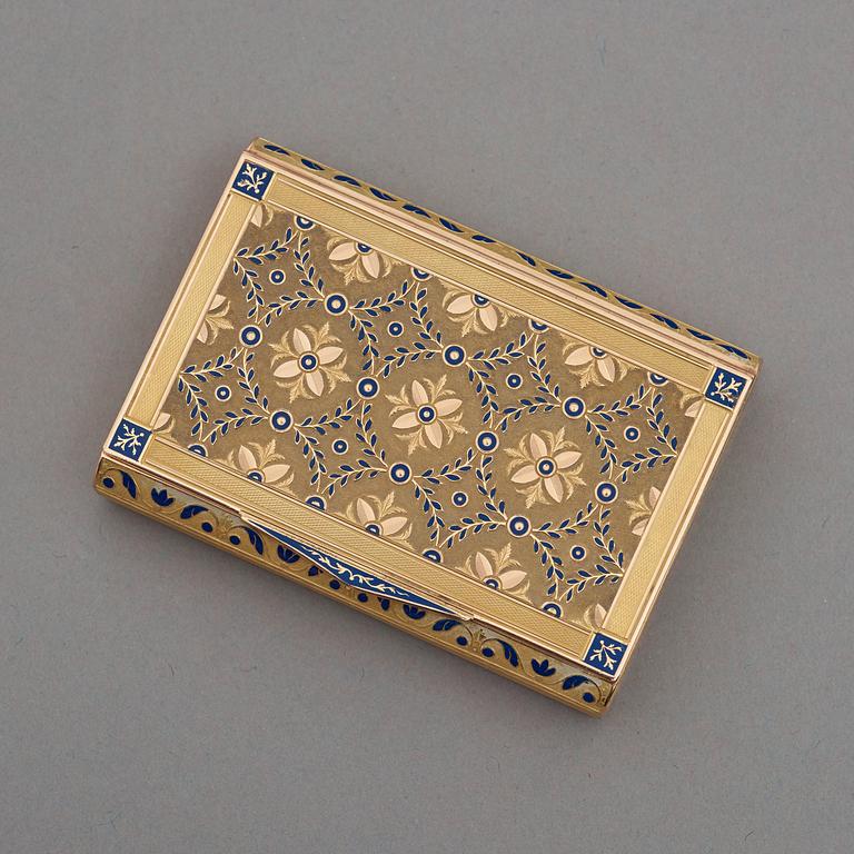 A French 19th century gold and enamel snuff-box.