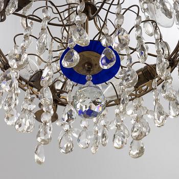 A Gustavian style chandelier, first half of the 20th century.