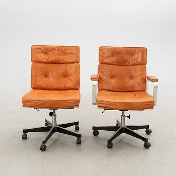 Karl Erik Ekselius, Office chairs, a pair, "Mondo", JOC, Vetlanda, 1970s.