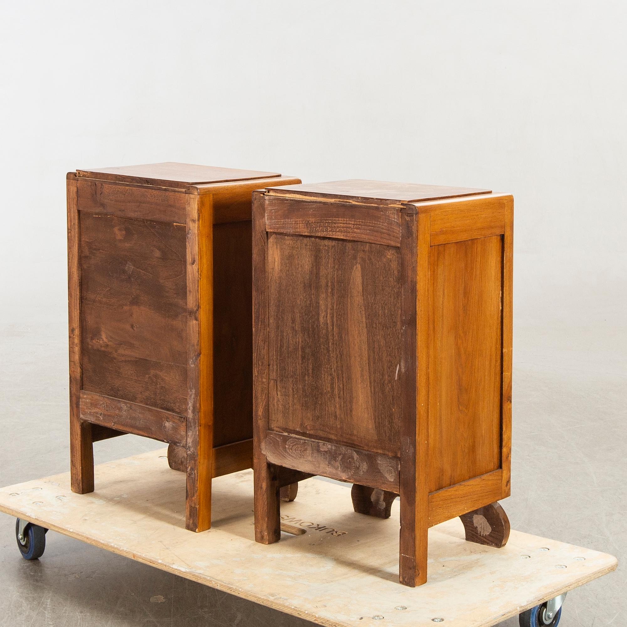 A piar of Art deco bedside tables first half of the 20th century.