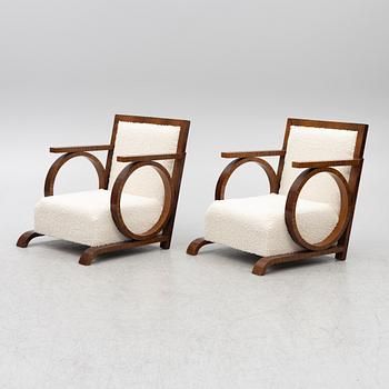 A pair of armchairs, 1930's.