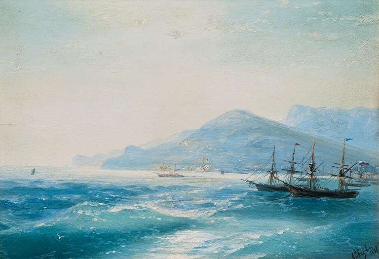 Ivan Constantinovich Aivazovsky, SHIPS NEAR THE COAST.