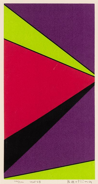 Olle Baertling, silkscreen in color, 1965-68, signed and numbered 100/300.