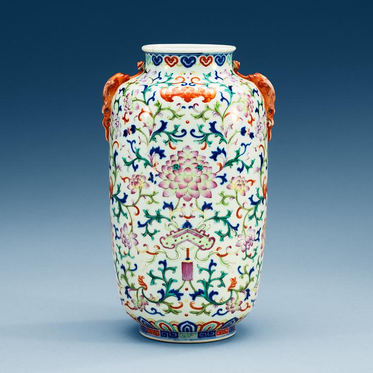 A famille rose vase, Republic, with Qianlong sealmark.