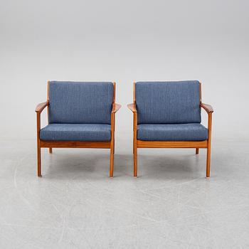 Folke Ohlsson, a pair of teak 'USA 75' easychairs, Dux, designed in 1963.