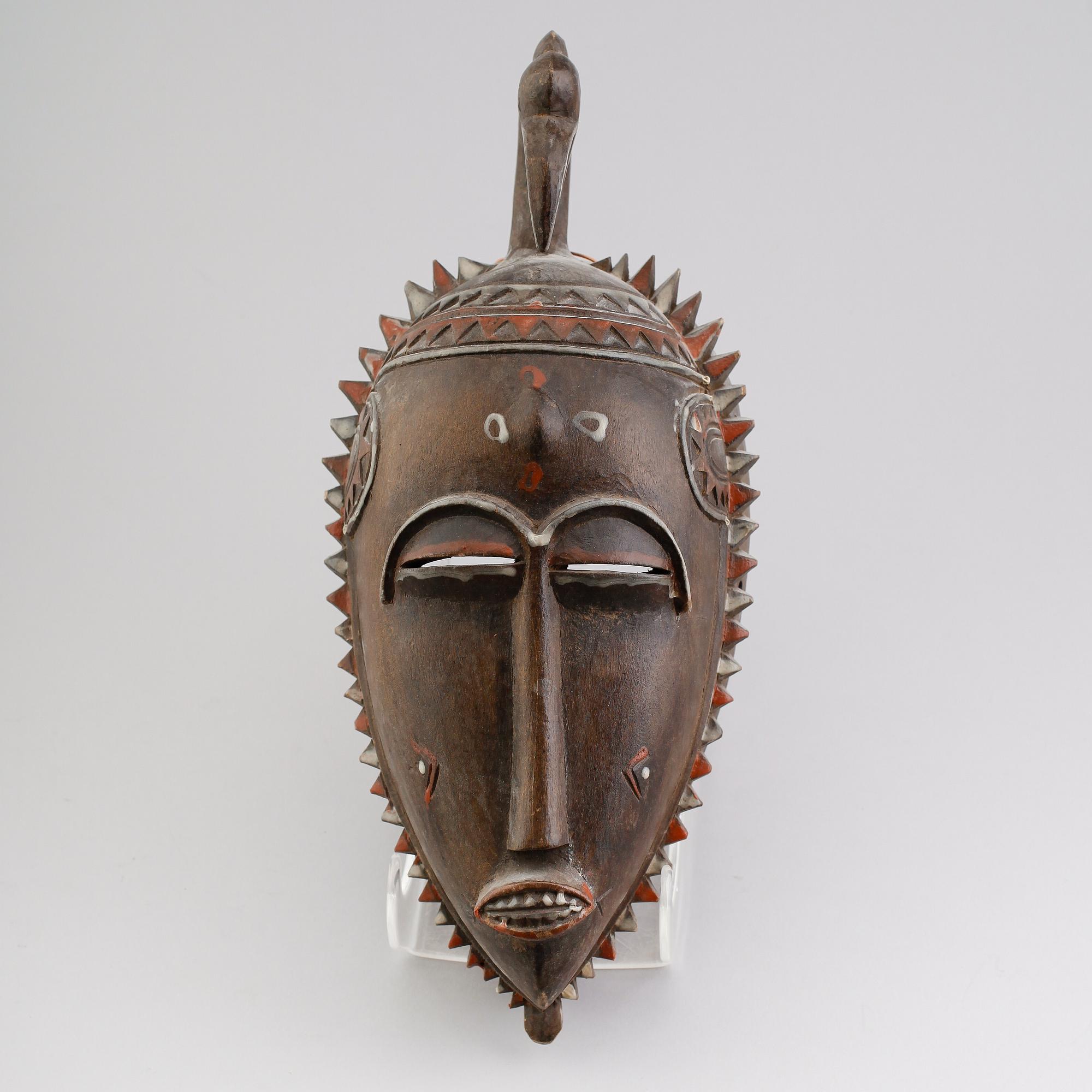 MASK, snidat trä, möjligen Senufo, Mali, Afrika.