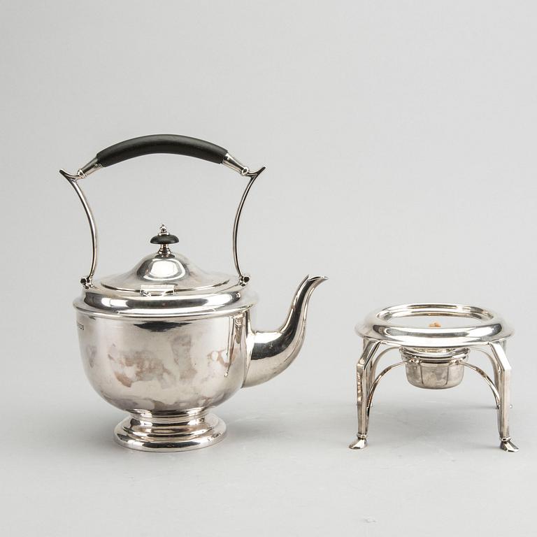 HENRY WIGFULL tekanna med rechaud silver, Sheffield  1910.