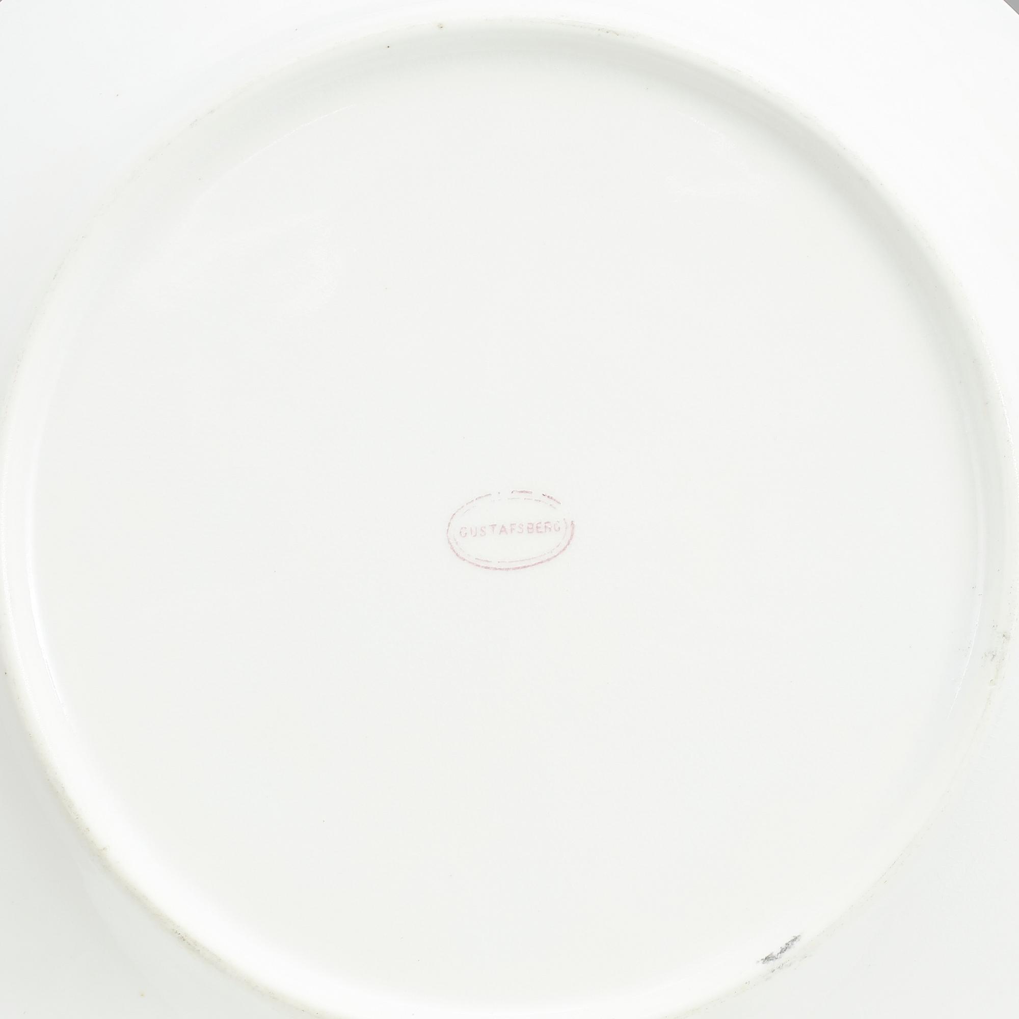 TALLRIKAR, 12 st, porslin, Gustafsberg, 1800-talets slut.