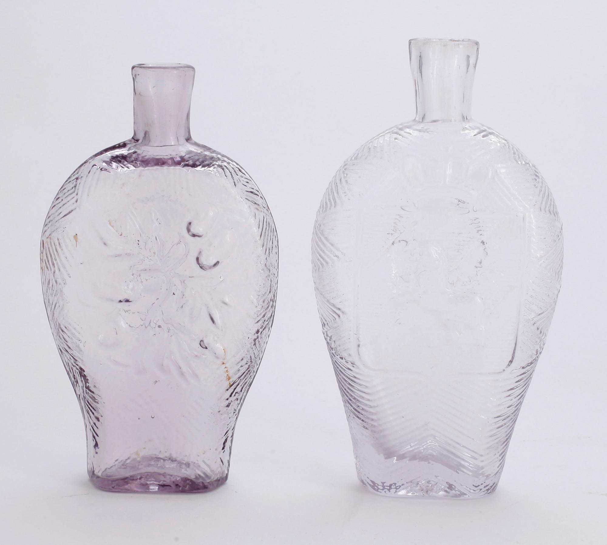 GLASFLASKOR, 7 st, Sverige 1800/1900-tal.
