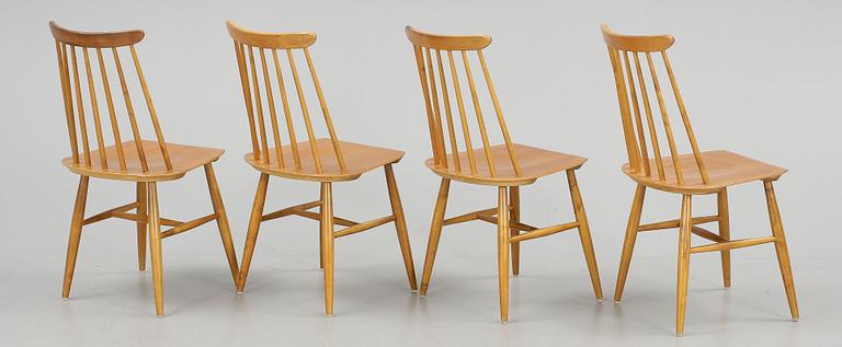 STOLAR, 4 st, "Fanett", Ilmari Tapiovaara, Edsbyverken. Formgiven 1955.