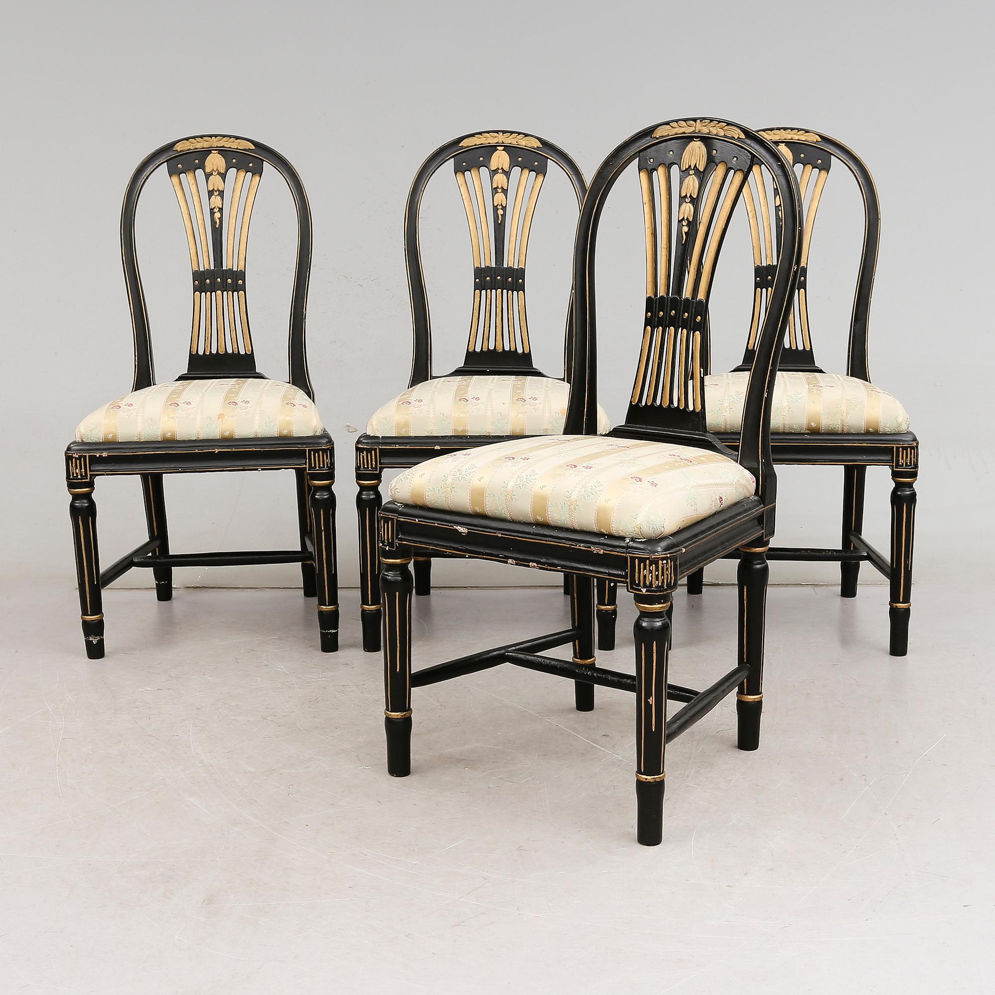 STOLAR, 4 st, gustavianska, 1700-talets andra hälft.
