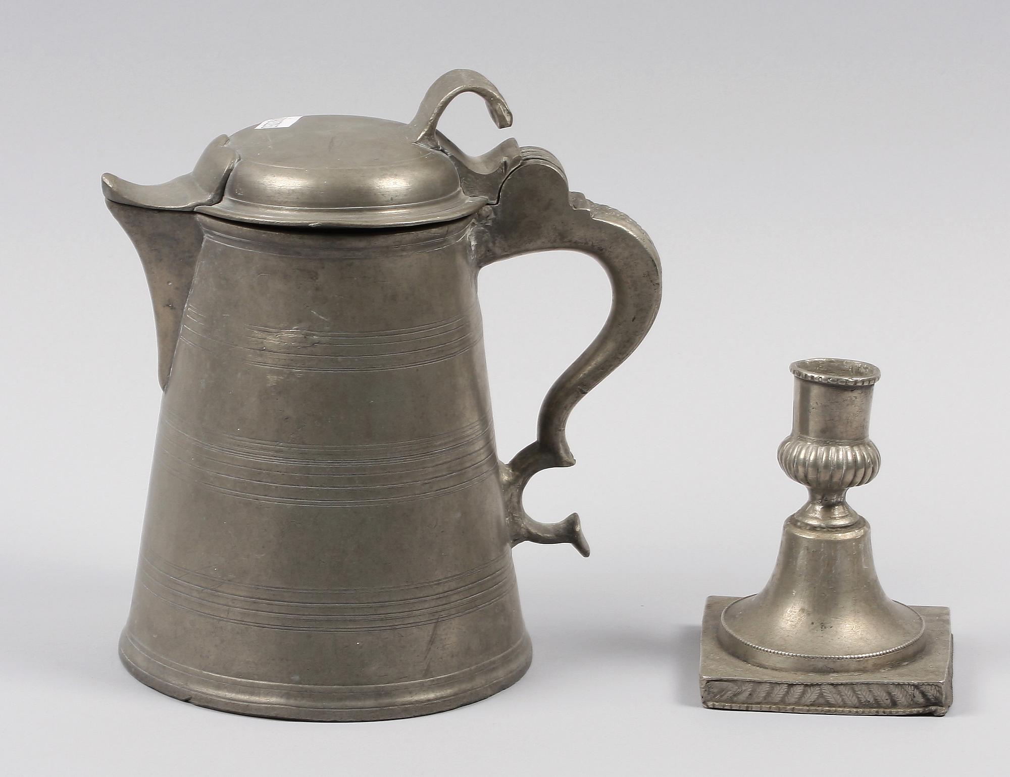 STOP SAMT LJUSSTAKE, tenn, otydl stämplar på stopet, Sverige 1800-tal.