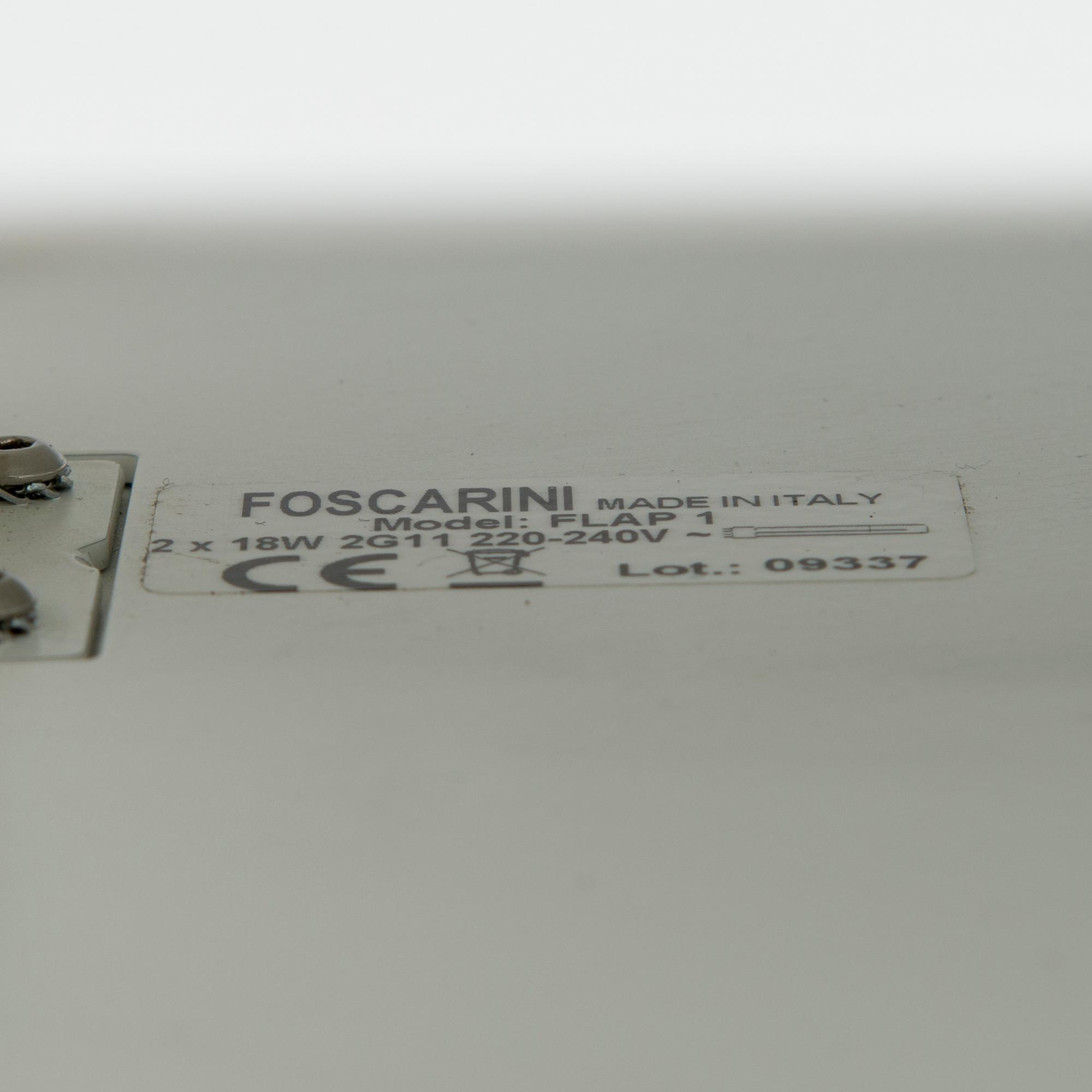MARCO ZITO, Two wall mounted lights, "Flap 1" and "Flap 3", for Foscarini, Italy. Design year 2009.