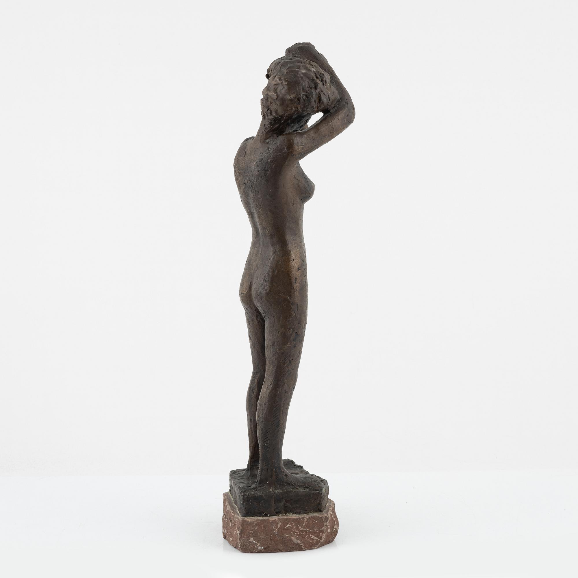 Axel Olsson, sculpture, signed, bronze, total height 45.5 cm.