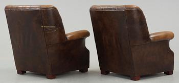 FÅTÖLJER, ett par, chesterfield-modell, 1900-talets andra hälft.