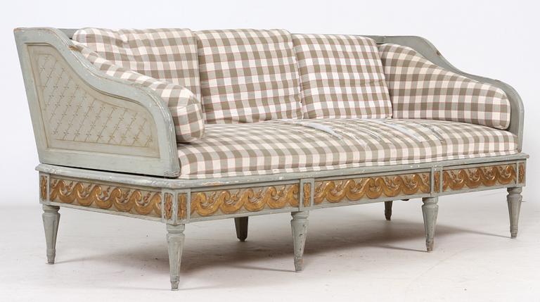 TRÅGSOFFA, gustaviansk, 1700/1800-tal.