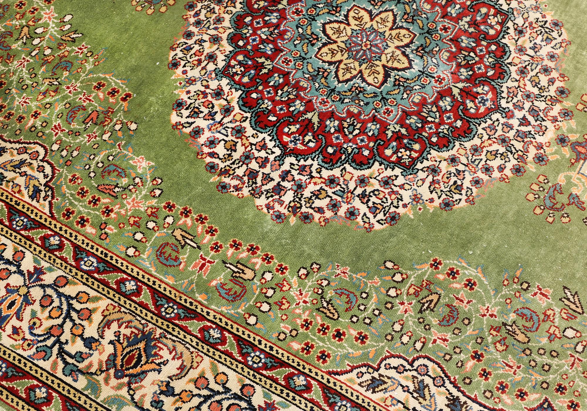 A semi-antique silk Kaysari rug, Turkey, 152 x 103 cm.