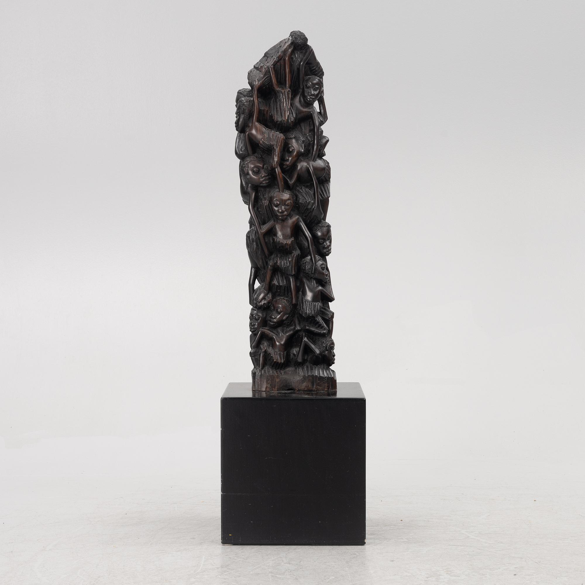 An 'Ujamaa' sculpture, Makonde family tree, mid-20th century.